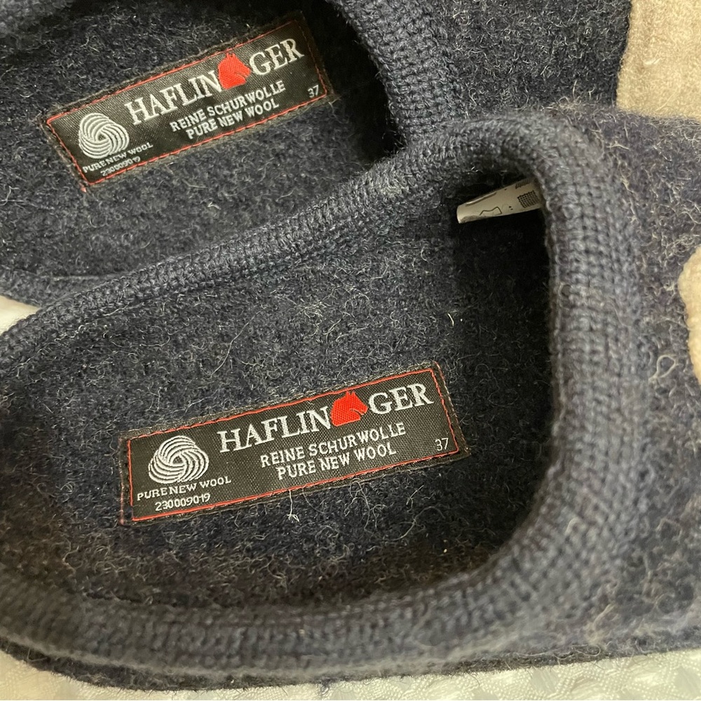 🛍️sold🛍️Haflinger Doggy Slipper Women’s US 6 EU 37 Pure Wool Shoe Dogs Blue - Picture 6 of 8